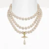 Gargantilla de tres filas con perlas en forma de gota Gargantilla de tres filas con perlas en forma de gota